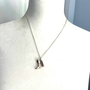Sterling Silver 925 Cowboy Boot Kick Ass Jewel Country Western Pendant Necklace